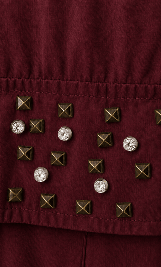 Studded Socialite Italian Short- Burgundy