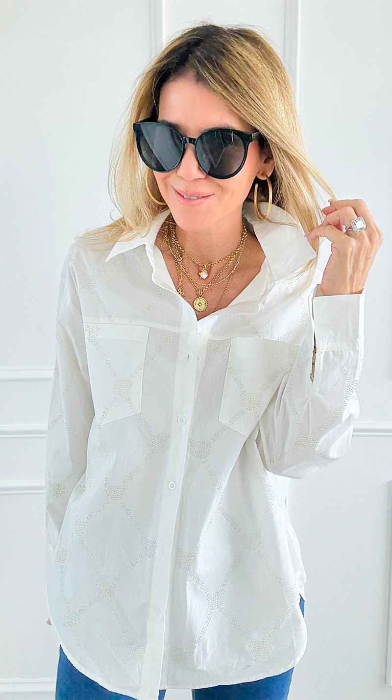 Subtle Sparkle Top-130 Long Sleeve Tops-PASTEL DESIGN-Coastal Bloom Boutique, find the trendiest versions of the popular styles and looks Located in Indialantic, FL