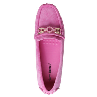 Suede Horsebit Driving Loafers - Fuchsia