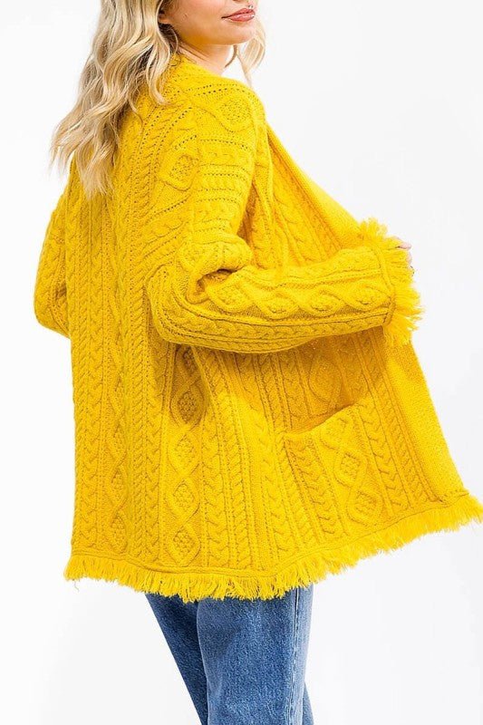 Sunburst Fringe Cardigan-150 Cardigans/Layers-ROUSSEAU-Coastal Bloom Boutique, find the trendiest versions of the popular styles and looks Located in Indialantic, FL