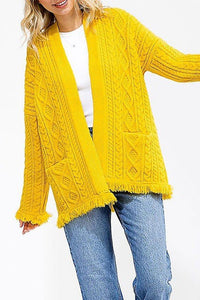 Sunburst Fringe Cardigan-150 Cardigans/Layers-ROUSSEAU-Coastal Bloom Boutique, find the trendiest versions of the popular styles and looks Located in Indialantic, FL