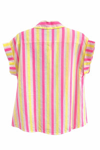 Sunburst Stripe Tie Front Top Italian