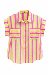 Sunburst Stripe Tie Front Top Italian