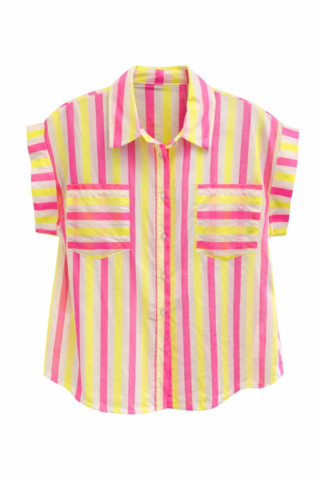 Sunburst Stripe Tie Front Top Italian