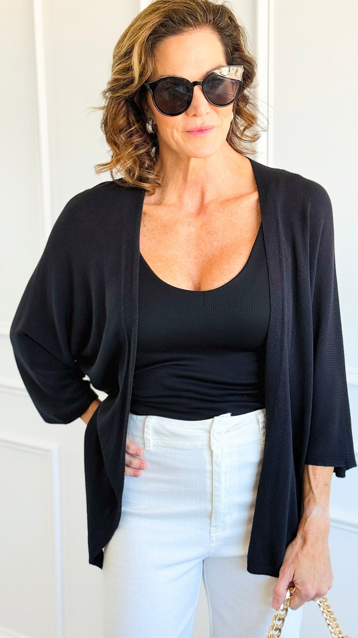 Sunday Italian Modal Cardigan- Black-150 Cardigan Layers-Italianissimo-Coastal Bloom Boutique, find the trendiest versions of the popular styles and looks Located in Indialantic, FL