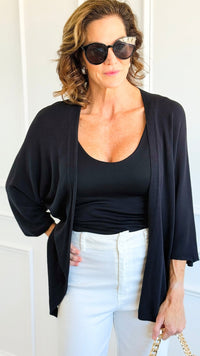 Sunday Italian Modal Cardigan- Black-150 Cardigan Layers-Italianissimo-Coastal Bloom Boutique, find the trendiest versions of the popular styles and looks Located in Indialantic, FL