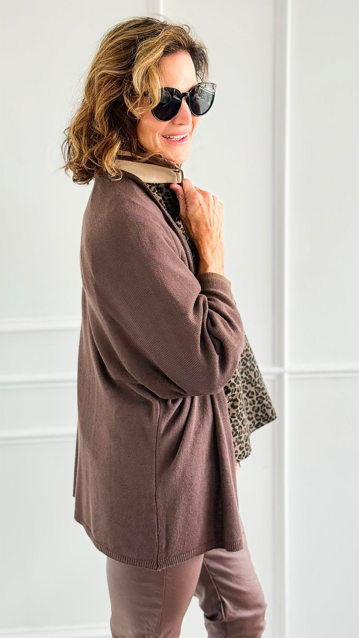 Sunday Italian Modal Cardigan- Chocolate-150 Cardigan Layers-Italianissimo-Coastal Bloom Boutique, find the trendiest versions of the popular styles and looks Located in Indialantic, FL
