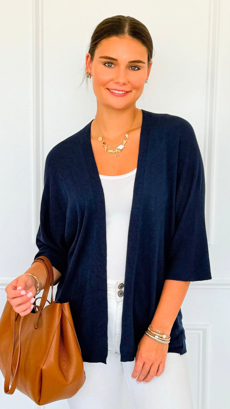 Sunday Italian Modal Cardigan- Navy-150 Cardigan Layers-Italianissimo-Coastal Bloom Boutique, find the trendiest versions of the popular styles and looks Located in Indialantic, FL