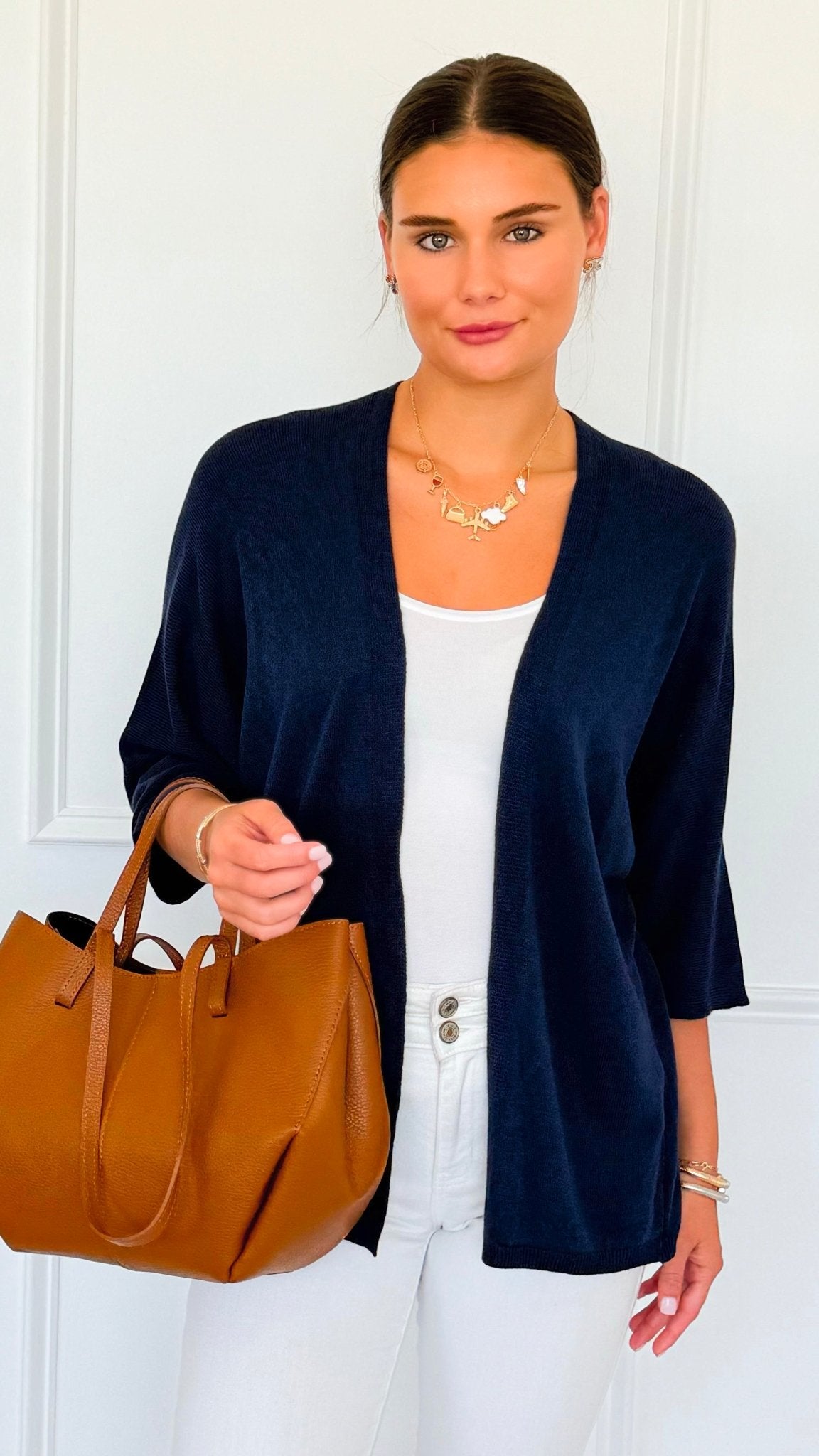 Sunday Italian Modal Cardigan- Navy-150 Cardigan Layers-Italianissimo-Coastal Bloom Boutique, find the trendiest versions of the popular styles and looks Located in Indialantic, FL