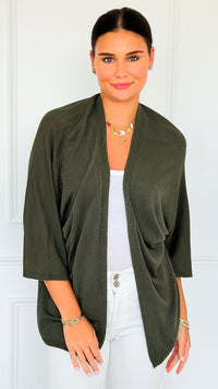 Sunday Italian Modal Cardigan- Olive-150 Cardigan Layers-Italianissimo-Coastal Bloom Boutique, find the trendiest versions of the popular styles and looks Located in Indialantic, FL
