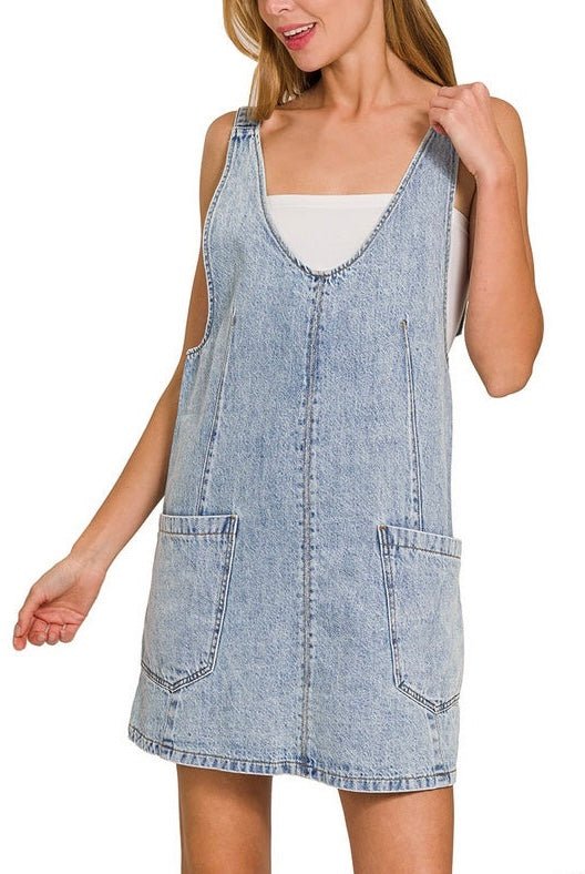 Sunday Stroll Denim Overall Dress