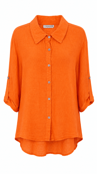 Sunlit Stroll Linen Italian Button- Up Tunic