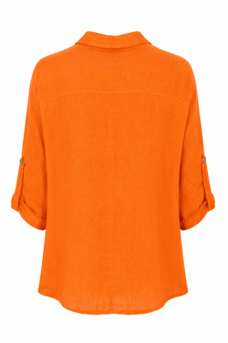 Sunlit Stroll Linen Italian Button- Up Tunic