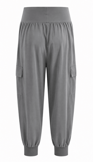 Sunset Stroll Elastic Waist Cargo Jogger - Grey