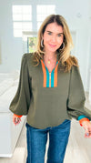 Sunset Trails Quarter Zip Top-130 Long Sleeve Tops-JODIFL-Coastal Bloom Boutique, find the trendiest versions of the popular styles and looks Located in Indialantic, FL