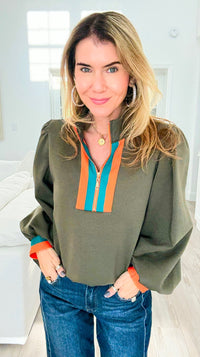 Sunset Trails Quarter Zip Top-130 Long Sleeve Tops-JODIFL-Coastal Bloom Boutique, find the trendiest versions of the popular styles and looks Located in Indialantic, FL