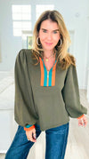 Sunset Trails Quarter Zip Top-130 Long Sleeve Tops-JODIFL-Coastal Bloom Boutique, find the trendiest versions of the popular styles and looks Located in Indialantic, FL