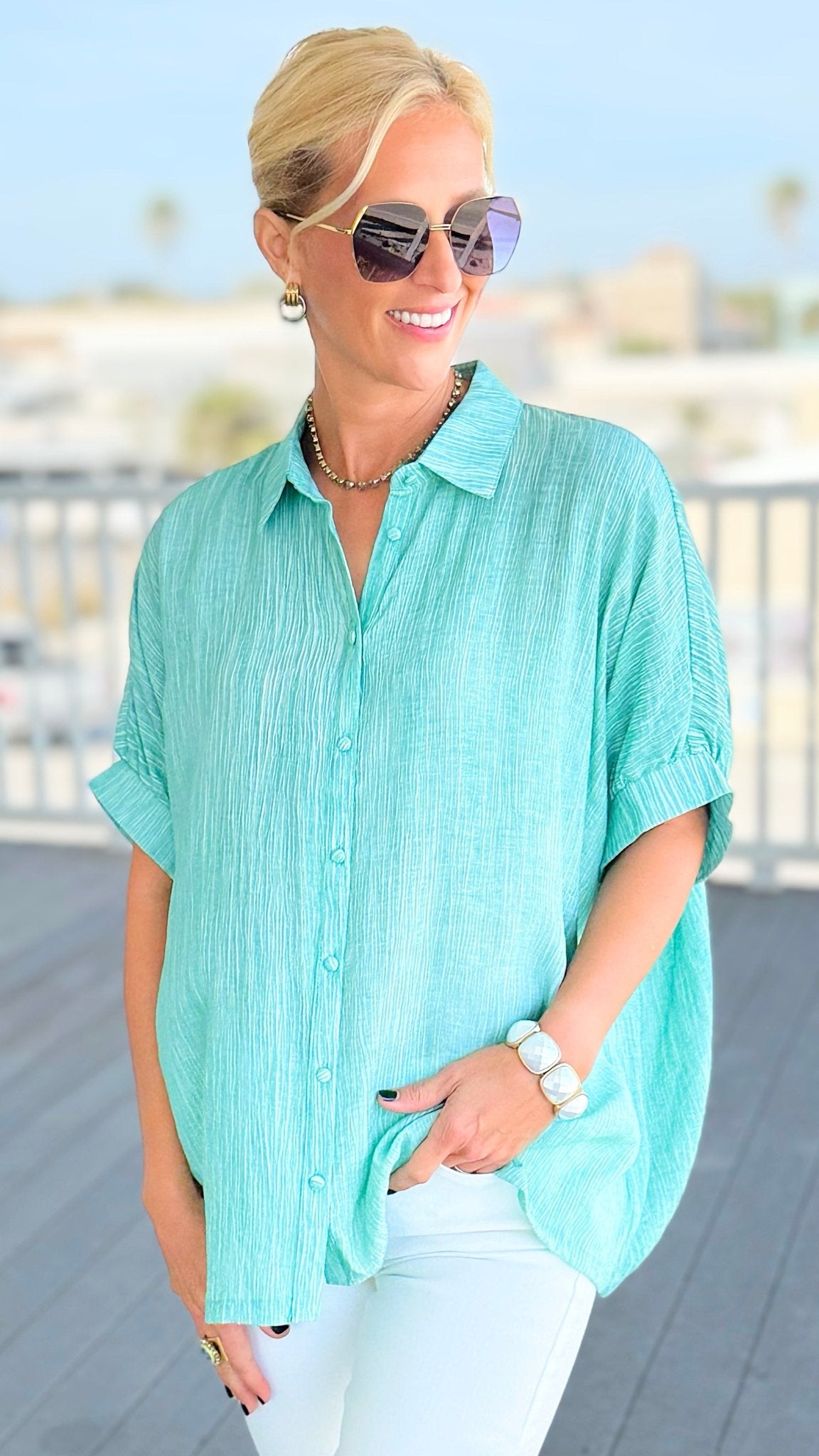 Sunset Whisper Button Down Top