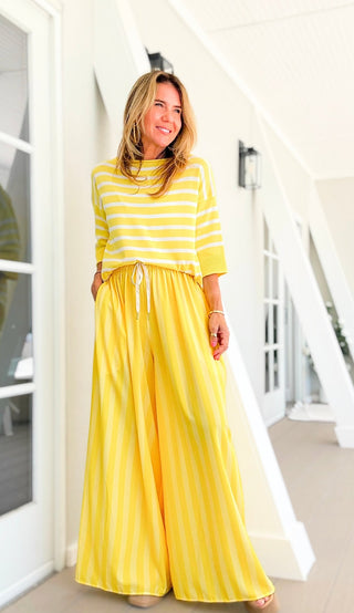 Sunshine Stripe Kapri Italian Pants