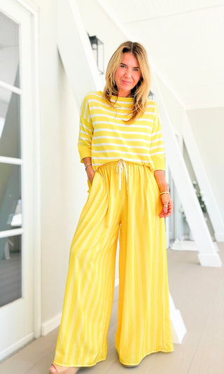 Sunshine Stripe Kapri Italian Pants