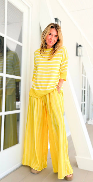 Sunshine Stripe Kapri Italian Pants