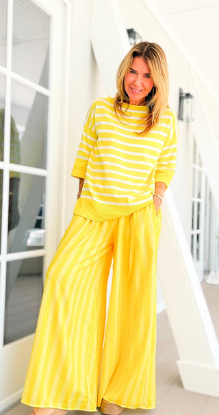Sunshine Stripe Kapri Italian Pants