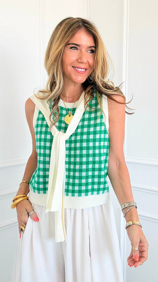 Sweet Check Knit Vest
