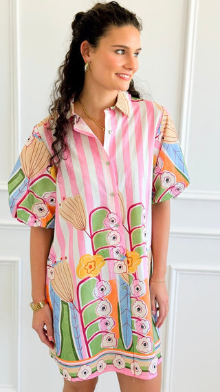 Sweet Garden Italian Button Dress