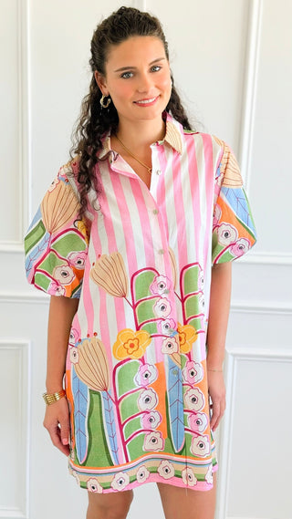 Sweet Garden Italian Button Dress