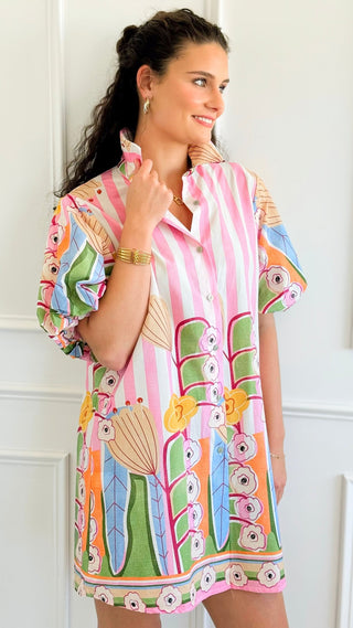 Sweet Garden Italian Button Dress