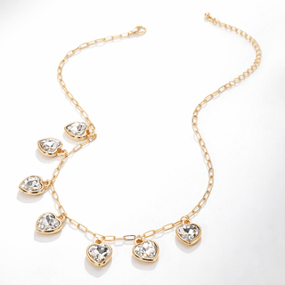 Sweetheart Shimmer Charm Necklace - Clear