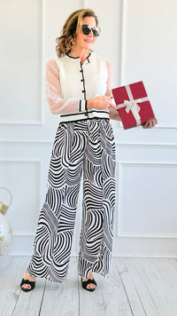 Swirl Effect Wide Leg Pant-100 Pants-spin usa-Coastal Bloom Boutique, find the trendiest versions of the popular styles and looks Located in Indialantic, FL