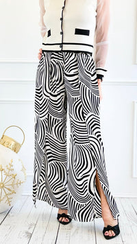 Swirl Effect Wide Leg Pant-100 Pants-spin usa-Coastal Bloom Boutique, find the trendiest versions of the popular styles and looks Located in Indialantic, FL