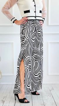 Swirl Effect Wide Leg Pant-100 Pants-spin usa-Coastal Bloom Boutique, find the trendiest versions of the popular styles and looks Located in Indialantic, FL