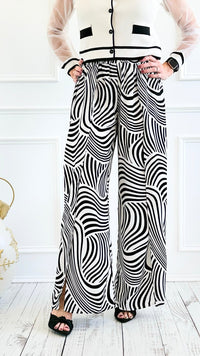 Swirl Effect Wide Leg Pant-100 Pants-spin usa-Coastal Bloom Boutique, find the trendiest versions of the popular styles and looks Located in Indialantic, FL