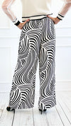 Swirl Effect Wide Leg Pant-100 Pants-spin usa-Coastal Bloom Boutique, find the trendiest versions of the popular styles and looks Located in Indialantic, FL