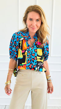 Technicolor Muse Poet Top-110 Short Sleeve Tops-VOY-Coastal Bloom Boutique, find the trendiest versions of the popular styles and looks Located in Indialantic, FL