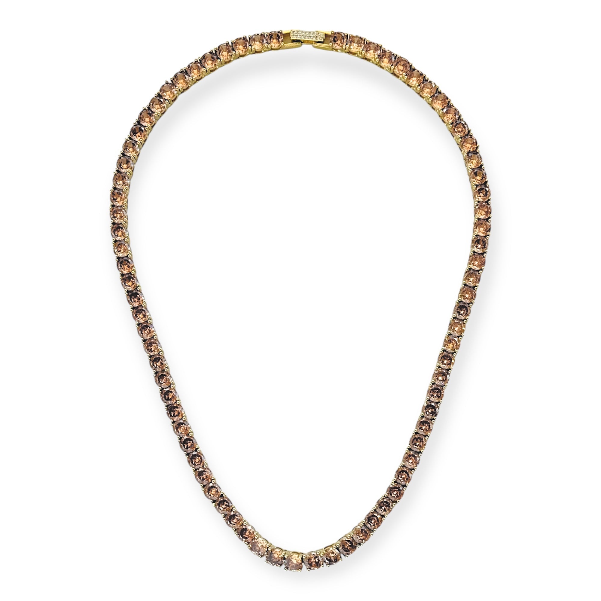 Tennis Necklace - Champagne - TOVA-230 Jewelry-TOVA-Coastal Bloom Boutique, find the trendiest versions of the popular styles and looks Located in Indialantic, FL