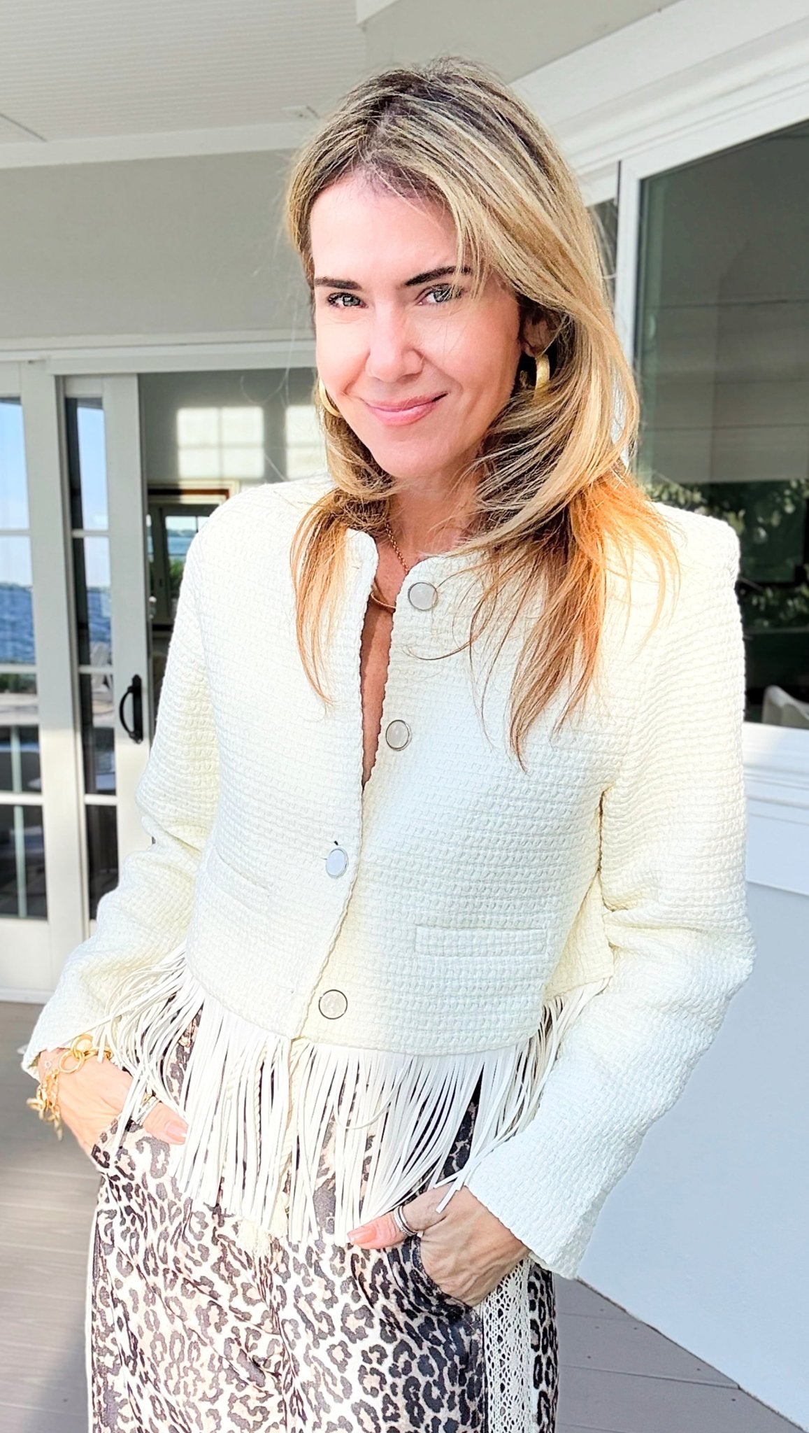 Texture Fringe Jacket