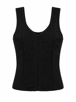 Textured Knit Top - Black