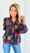 Textured Tropic Top-110 Long Sleeve Tops-Umgee-Coastal Bloom Boutique, find the trendiest versions of the popular styles and looks Located in Indialantic, FL