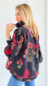 Textured Tropic Top-110 Long Sleeve Tops-Umgee-Coastal Bloom Boutique, find the trendiest versions of the popular styles and looks Located in Indialantic, FL