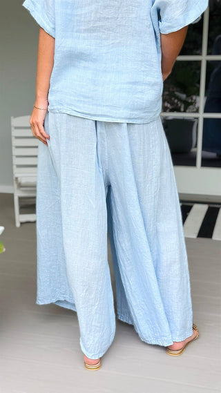 The Finley Linen Italian Pant- Sky Blue