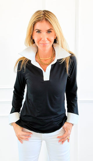 The Frankie Button Down Top - Black