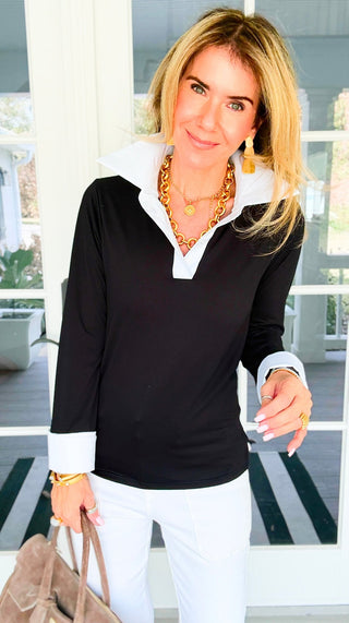 The Frankie Button Down Top - Black