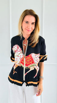 The Hunt Zip-Up Italian Jacket- Black-160 Jackets-IT UNIQ/K2-Coastal Bloom Boutique, find the trendiest versions of the popular styles and looks Located in Indialantic, FL