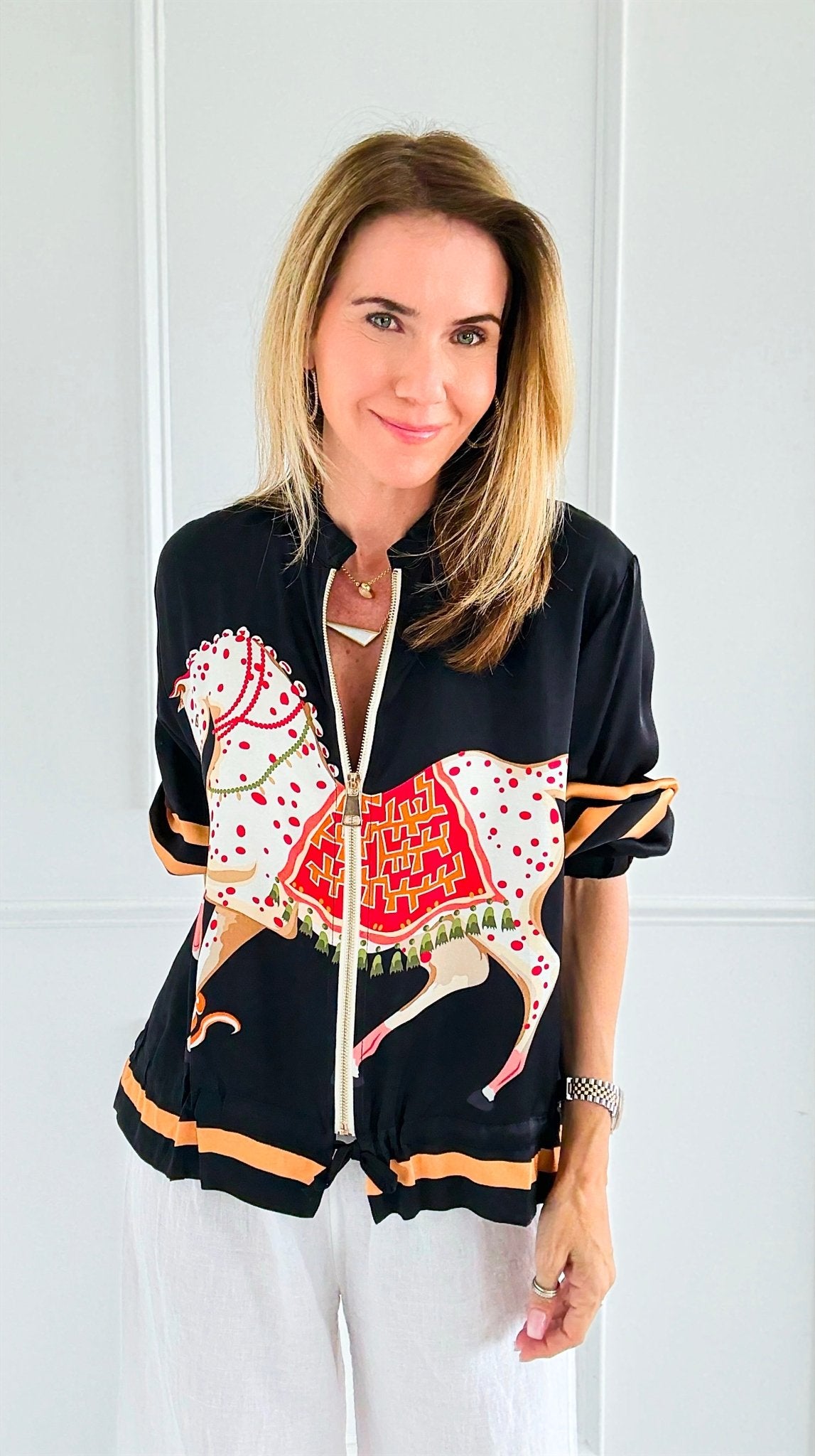 The Hunt Zip-Up Italian Jacket- Black-160 Jackets-IT UNIQ/K2-Coastal Bloom Boutique, find the trendiest versions of the popular styles and looks Located in Indialantic, FL