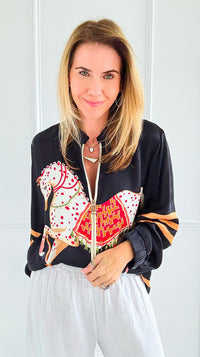 The Hunt Zip-Up Italian Jacket- Black-160 Jackets-IT UNIQ/K2-Coastal Bloom Boutique, find the trendiest versions of the popular styles and looks Located in Indialantic, FL