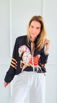 The Hunt Zip-Up Italian Jacket- Black-160 Jackets-IT UNIQ/K2-Coastal Bloom Boutique, find the trendiest versions of the popular styles and looks Located in Indialantic, FL