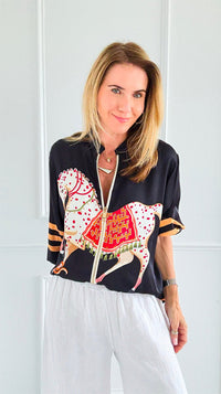 The Hunt Zip-Up Italian Jacket- Black-160 Jackets-IT UNIQ/K2-Coastal Bloom Boutique, find the trendiest versions of the popular styles and looks Located in Indialantic, FL